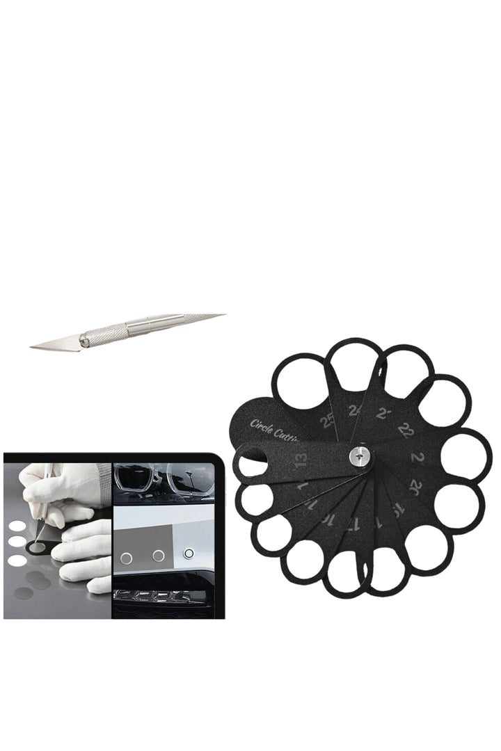 Vinyl Wrap & PPF Film Precise Hole Cutting Circle Template Measuring T – DM